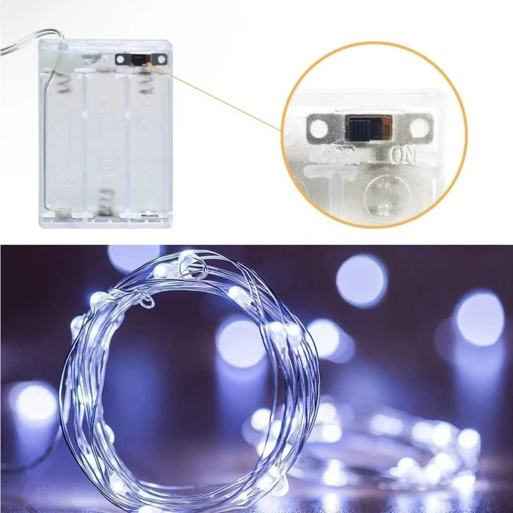 6 PACK COOL WHITE FAIRY LIGHTS - NEW OPEN BOX - 16’